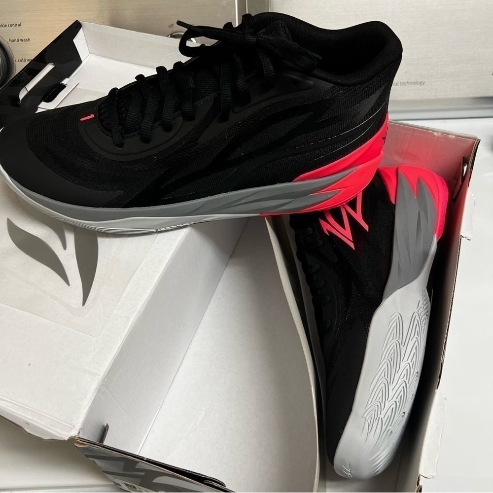 Puma LaMelo Ball MB.02 378287-01 Men's Black/Sunset Glow Basketball Shoe Size 13